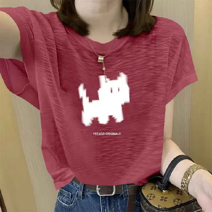 2025 Summer New Women's Bamboo Jersey Cotton T-Shirt, Breathable Lightweight Comfortable Sweat-Absorbent Pure Cotton Sleeveless Top, Versatile Age-Reducing Casual Basic Tee