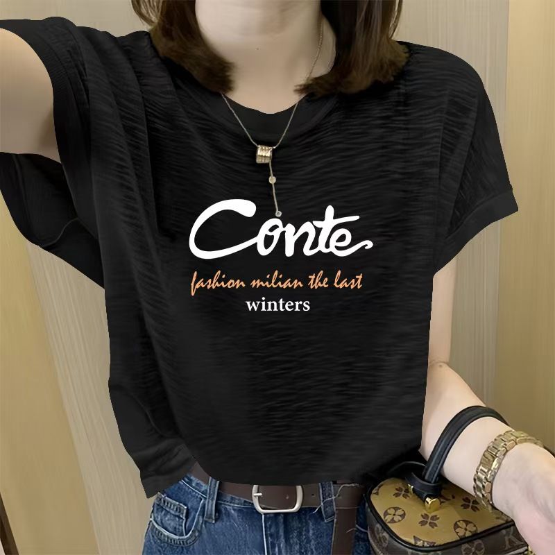 2025 Summer New Women's Bamboo Jersey Cotton T-Shirt, Breathable Lightweight Comfortable Sweat-Absorbent Pure Cotton Sleeveless Top, Versatile Age-Reducing Casual Basic Tee