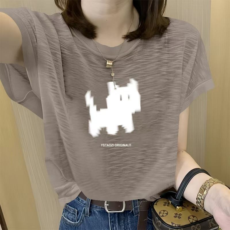 2025 Summer New Women's Bamboo Jersey Cotton T-Shirt, Breathable Lightweight Comfortable Sweat-Absorbent Pure Cotton Sleeveless Top, Versatile Age-Reducing Casual Basic Tee