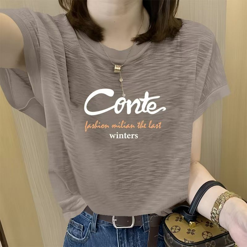 2025 Summer New Women's Bamboo Jersey Cotton T-Shirt, Breathable Lightweight Comfortable Sweat-Absorbent Pure Cotton Sleeveless Top, Versatile Age-Reducing Casual Basic Tee