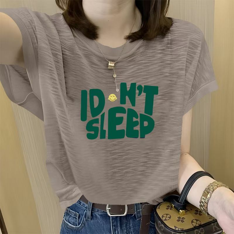 2025 Summer New Women's Bamboo Jersey Cotton T-Shirt, Breathable Lightweight Comfortable Sweat-Absorbent Pure Cotton Sleeveless Top, Versatile Age-Reducing Casual Basic Tee