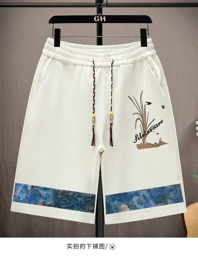 Chinese Style Men's Summer 2-Piece Set, Loose Casual Short Sleeve T-Shirt & Shorts, Retro Printed Tang Suit Inspired Outfit, Fashionable Cool Streetwear for Teenagers and Adults, Breathable Oversized