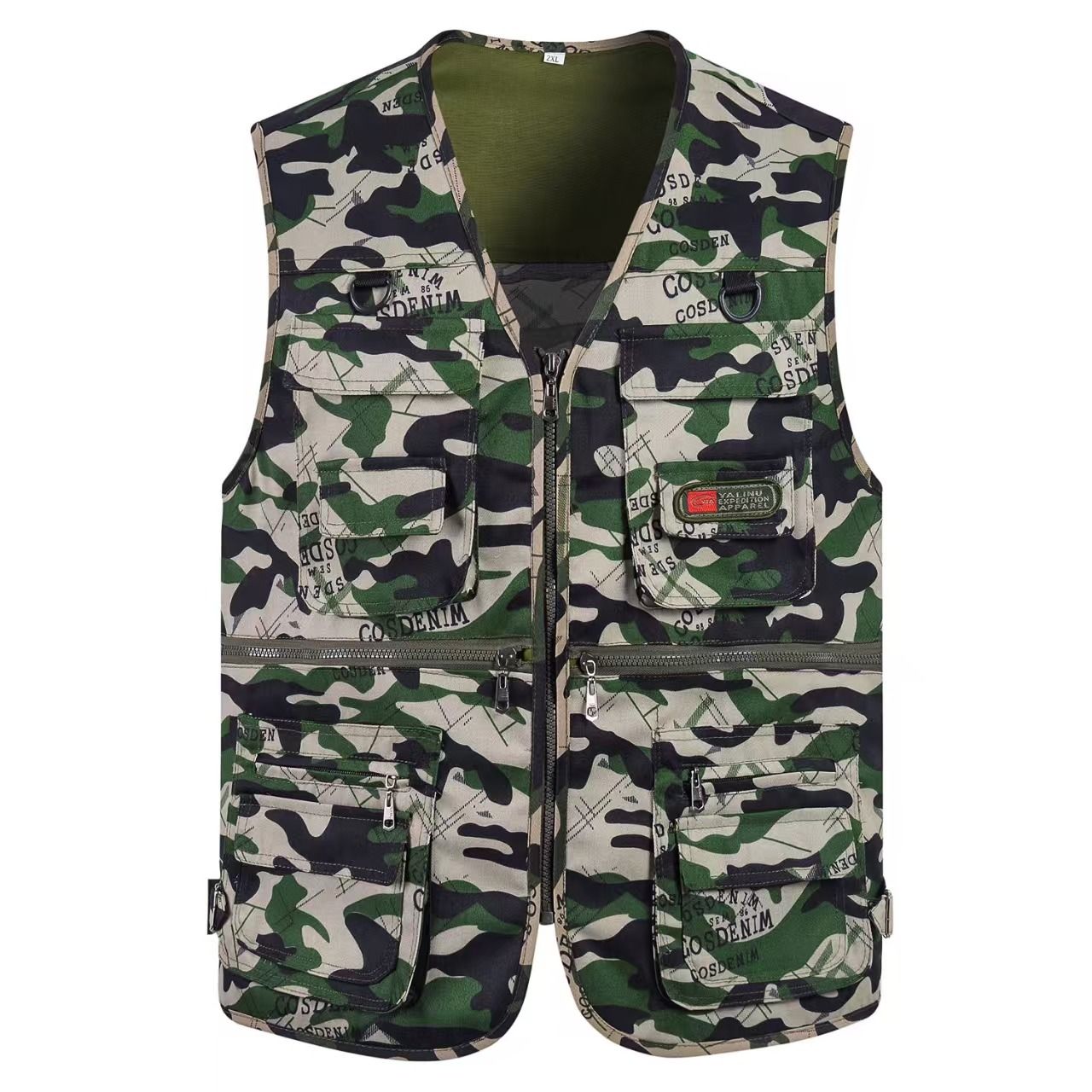 Men's V-Neck Multi-Pocket Vest, Casual Sleeveless Gilet for Dad, Outdoor Photography & Fishing Waistcoat, Breathable Mesh & All-Season Versions, Durable Utility Vest with Multiple Pockets