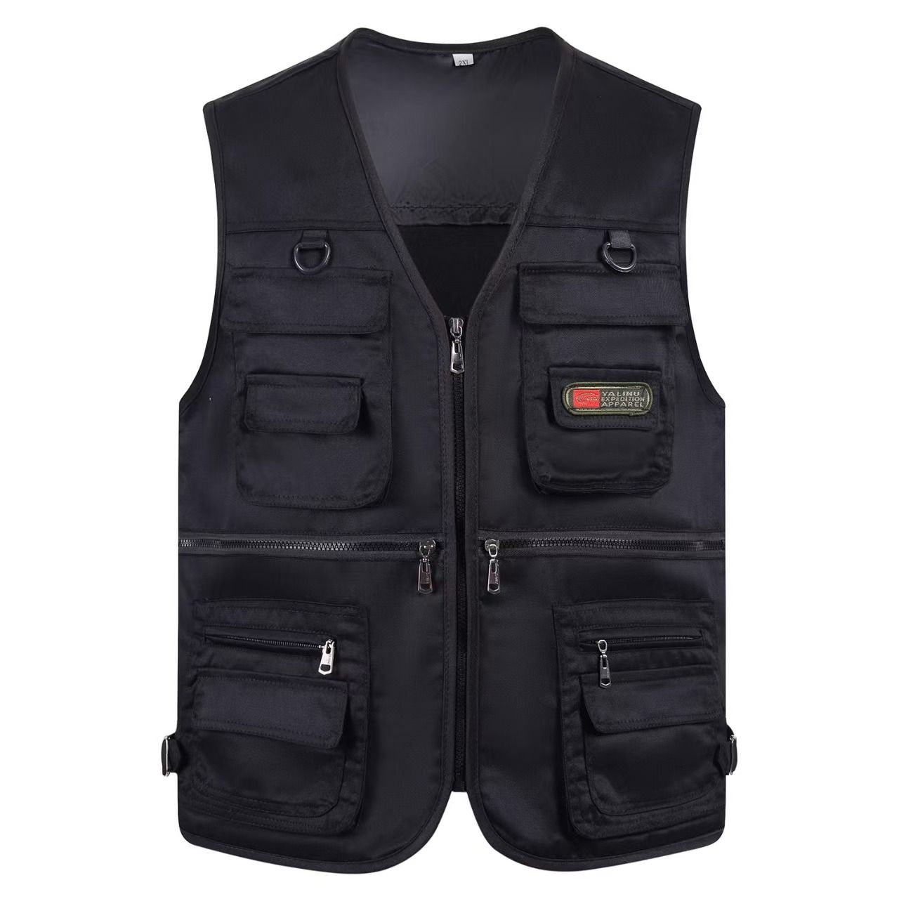 Men's V-Neck Multi-Pocket Vest, Casual Sleeveless Gilet for Dad, Outdoor Photography & Fishing Waistcoat, Breathable Mesh & All-Season Versions, Durable Utility Vest with Multiple Pockets