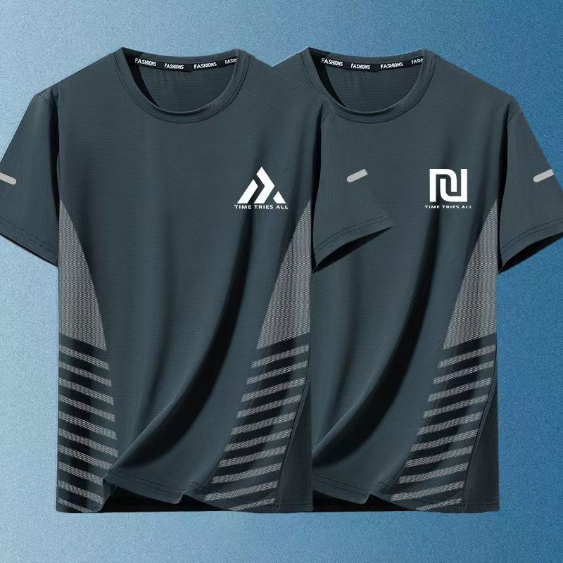 2-PCS Men's New Summer Trendy Ice Silk Tees, Streetwear Crew Neck Loose Fit Short Sleeve T-Shirts, Breathable Lightweight Soft Casual Tops, Fashion Half Sleeve Shirts for Men Daily Outdoor Wear