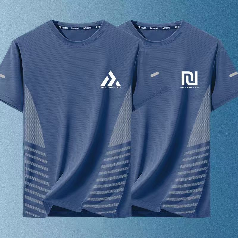 2-PCS Men's New Summer Trendy Ice Silk Tees, Streetwear Crew Neck Loose Fit Short Sleeve T-Shirts, Breathable Lightweight Soft Casual Tops, Fashion Half Sleeve Shirts for Men Daily Outdoor Wear