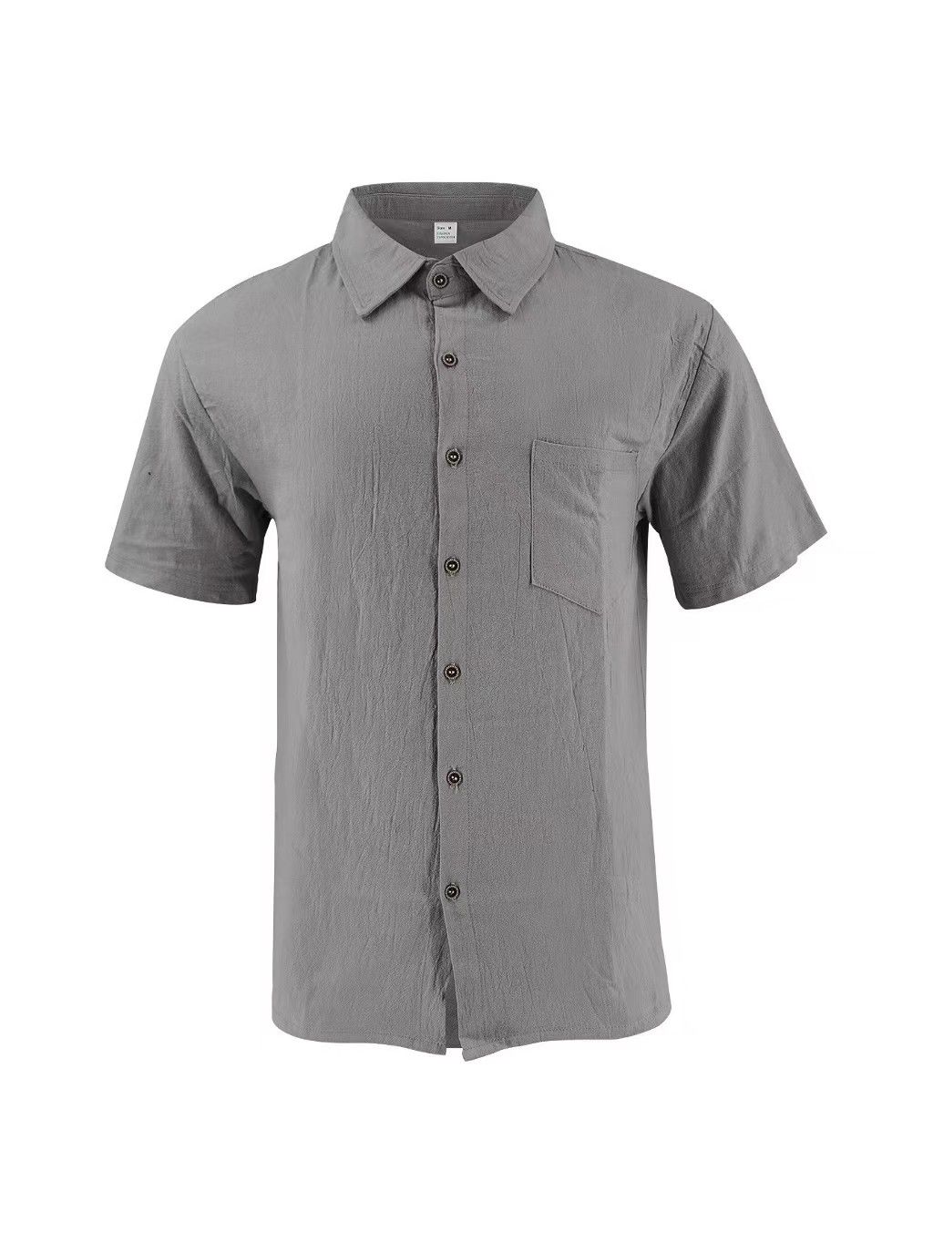 Men's Linen Short Sleeve Shirt – Casual Breathable Button-Up with Chest Pocket, Lightweight Summer Top for Beach, Vacation & Everyday Wear