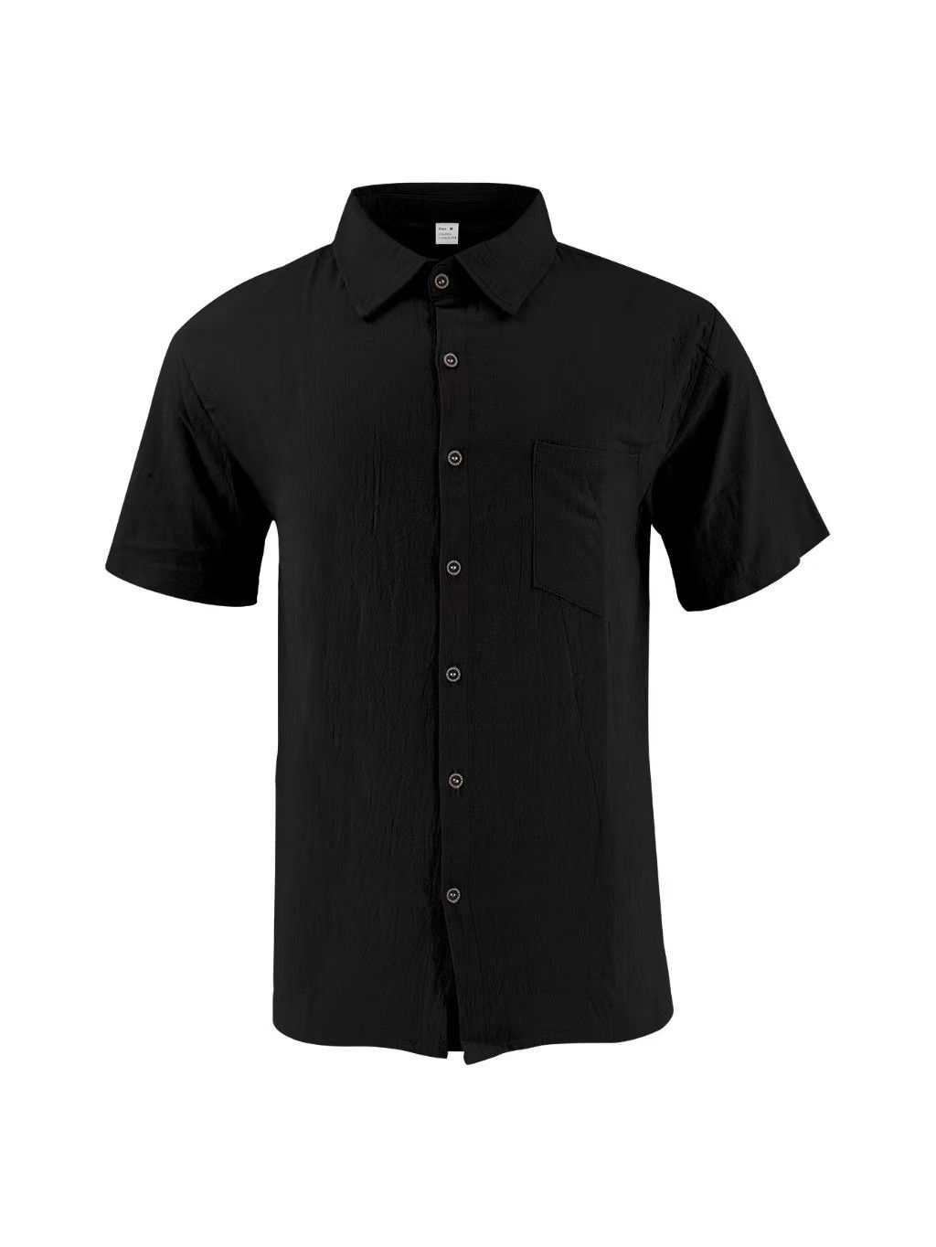 Men's Linen Short Sleeve Shirt – Casual Breathable Button-Up with Chest Pocket, Lightweight Summer Top for Beach, Vacation & Everyday Wear