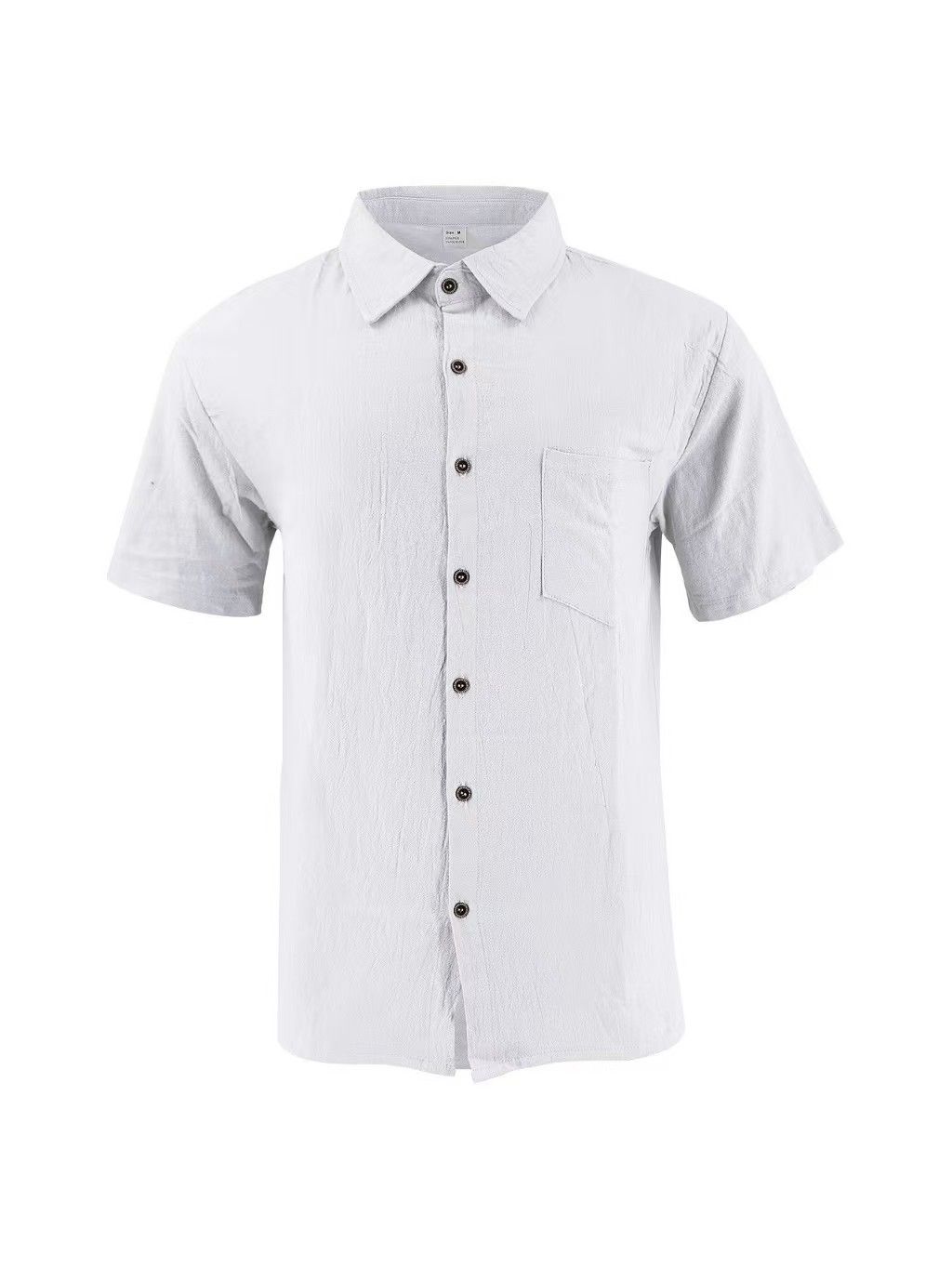 Men's Linen Short Sleeve Shirt – Casual Breathable Button-Up with Chest Pocket, Lightweight Summer Top for Beach, Vacation & Everyday Wear