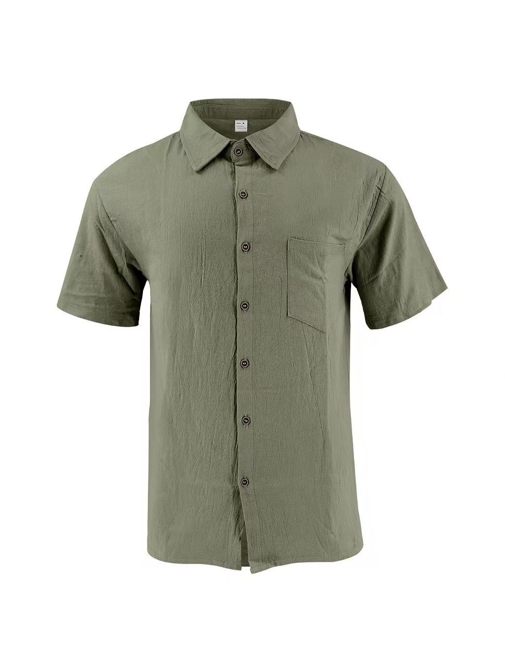 Men's Linen Short Sleeve Shirt – Casual Breathable Button-Up with Chest Pocket, Lightweight Summer Top for Beach, Vacation & Everyday Wear
