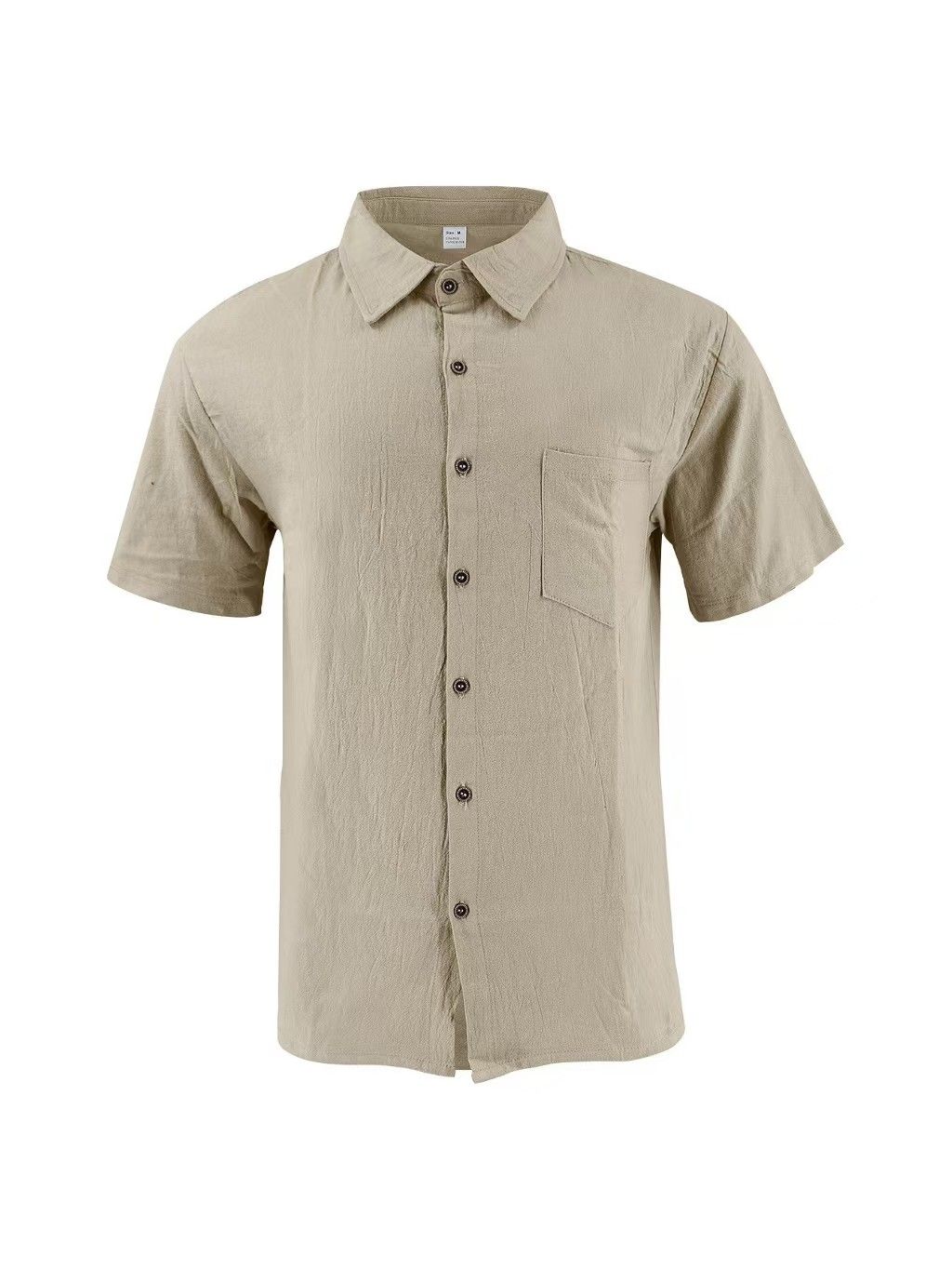 Men's Linen Short Sleeve Shirt – Casual Breathable Button-Up with Chest Pocket, Lightweight Summer Top for Beach, Vacation & Everyday Wear