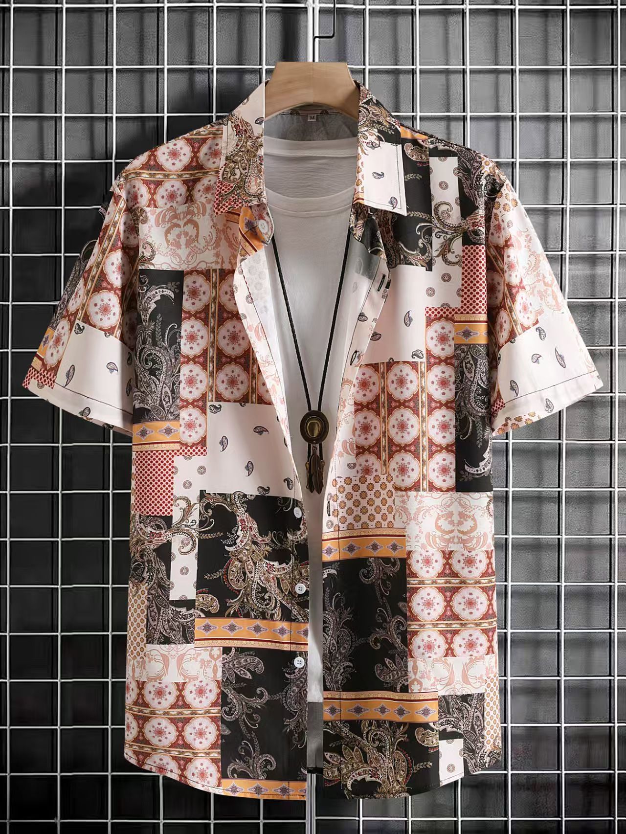 2025 Men's Short Sleeve Shirts, Fashion Printed Casual Shirts for Men, Breathable & Cool Beach Shirts with Multiple Unique Patterns, Euro-American Style Loose-Fit Shirts