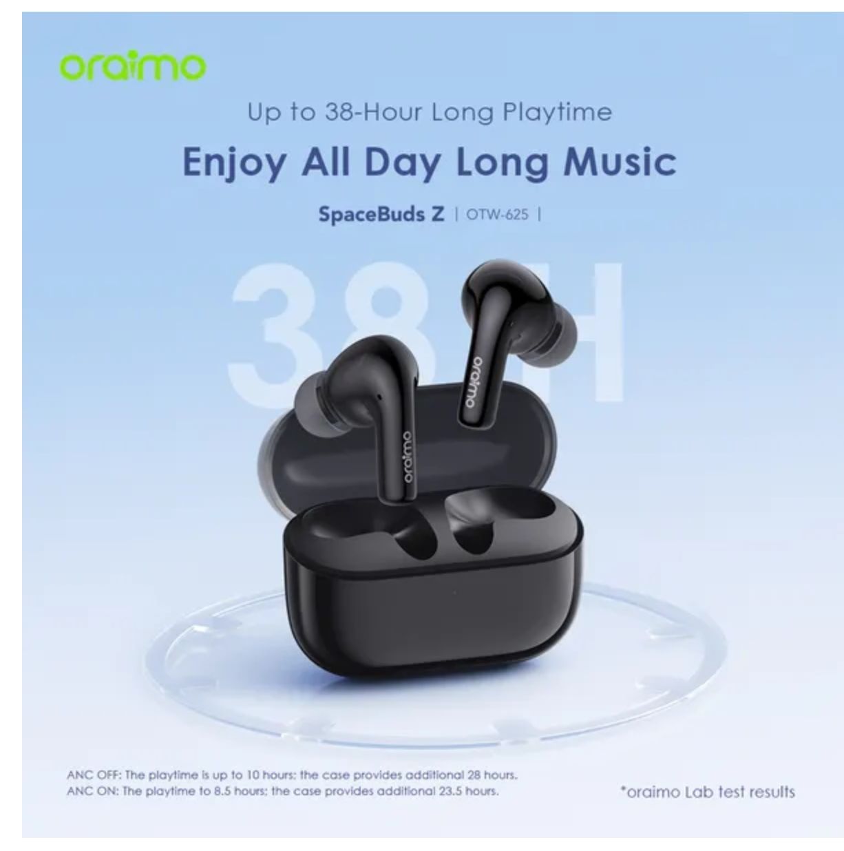 [Anniversary Deal] Oraimo SpaceBuds Spatial Audio Z ANC True Wireless Earbuds 4-Mic Call Noise Cancellation Sound360 Spatial Audio Up to 38-Hour Long Playtime IPX5 Waterproof & Sweat Protection