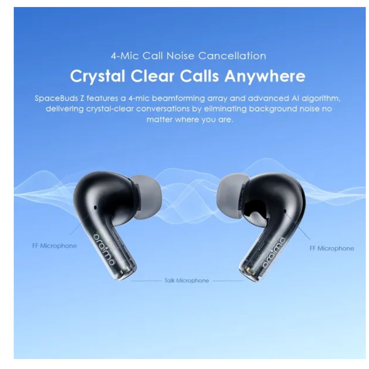 [Anniversary Deal] Oraimo SpaceBuds Spatial Audio Z ANC True Wireless Earbuds 4-Mic Call Noise Cancellation Sound360 Spatial Audio Up to 38-Hour Long Playtime IPX5 Waterproof & Sweat Protection