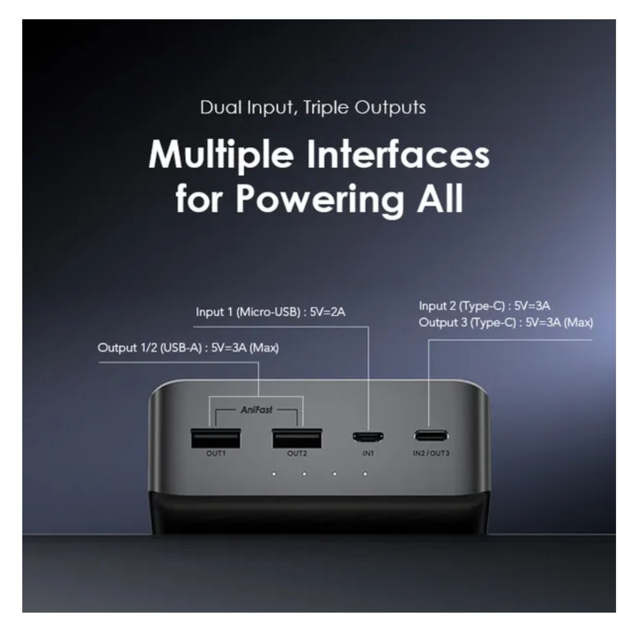 [Limited Offer] Oraimo Traveler 3 Lit 27000mAh 15W Power Bank Type-C In & Out 15W Two-way Fast Charging Dual Input Triple Outputs Fast Charge, Universal Compatibility Power Bank