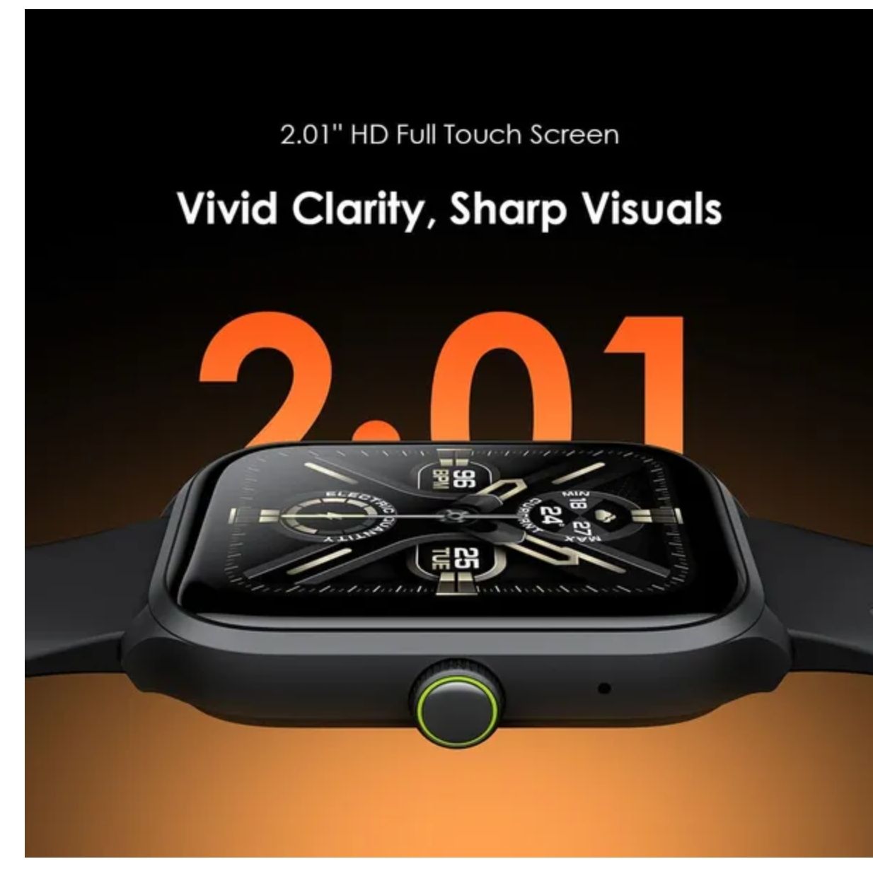 [Anniversay Deal] Oraimo Watch 5 Lite 2.01" HD IP68 Smart Watch AI-Generated Watch Faces Time Wireless HD Calling Blood Oxygen & Heart Rate Monitor IP68 Waterproof & Dustproof Smartwatch