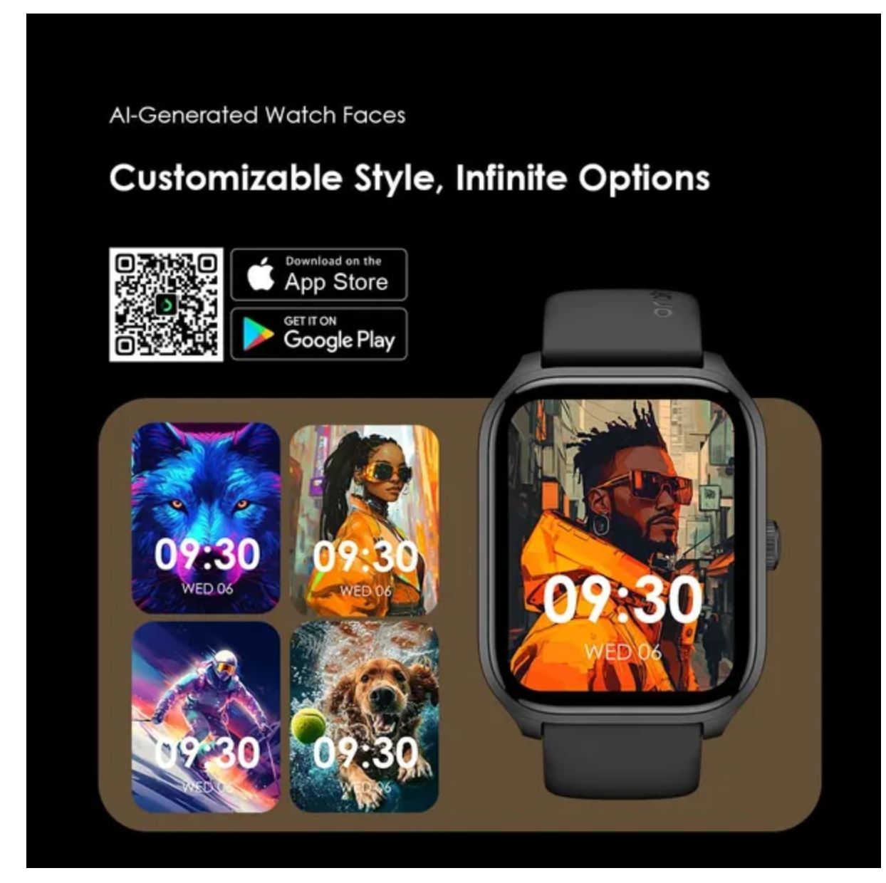 [Anniversay Deal] Oraimo Watch 5 Lite 2.01" HD IP68 Smart Watch AI-Generated Watch Faces Time Wireless HD Calling Blood Oxygen & Heart Rate Monitor IP68 Waterproof & Dustproof Smartwatch