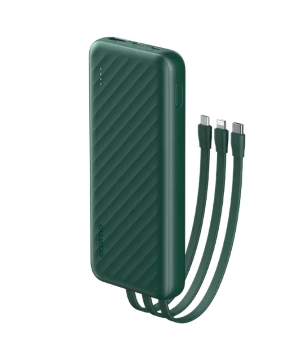 [Anniversary Special] Oraimo Slice Link 10000mAh 12W Power Bank 3 Built-in Charging Cables and 4 Outputs 12W Fast Charging 12W Fast Charging Universal Compatibility Multi-protection System Power Bank