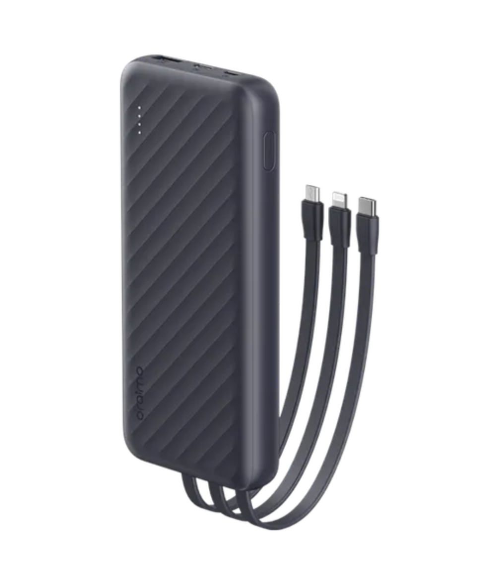 [New Arrival] Oraimo Slice Link Pro 10000mAh 22.5W Power Bank Fast Charging with 3 Built-in Charging Cables 3 Built-in Charging Cables and 4 Outputs Universal Compatibility Power Bank