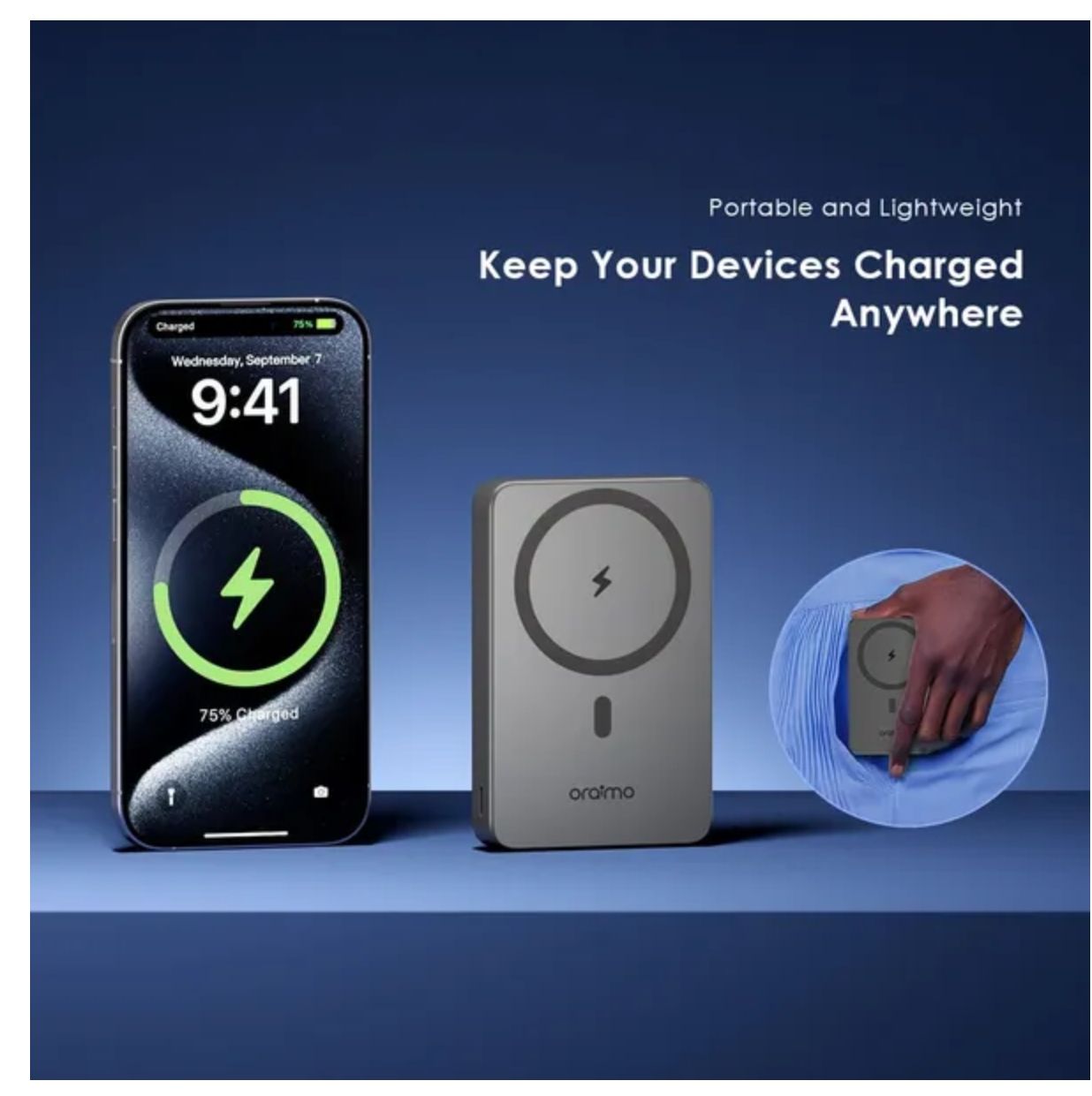 [Anniversary Special] Oraimo MagPower 15 10000mAh Wireless and Wired Power Bank 15W Wireless Charge 3-Device Charging 10N Strong Magnetic Attachment Metal Foldable Stand Smart Power Bank