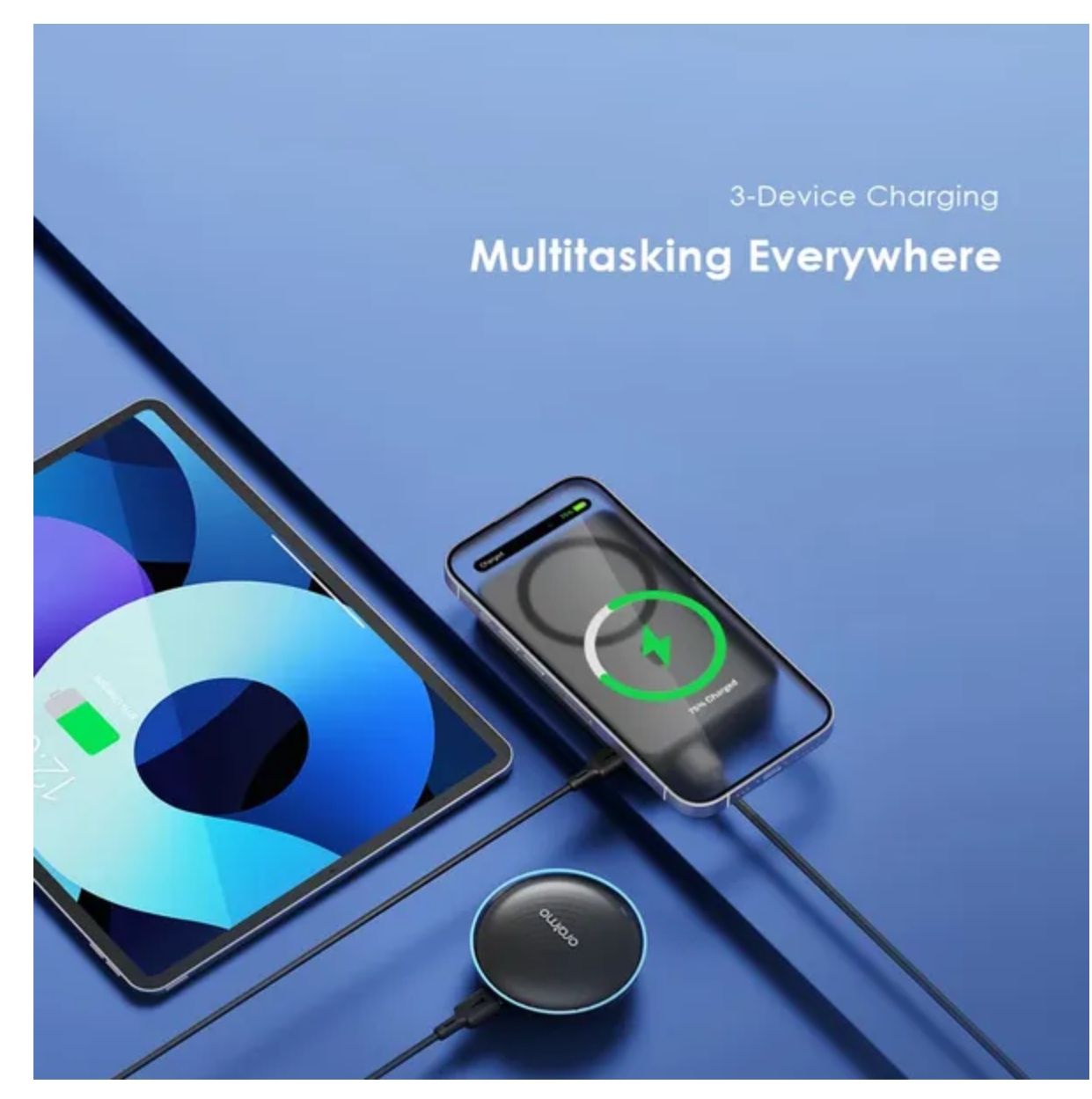 [Anniversary Special] Oraimo MagPower 15 10000mAh Wireless and Wired Power Bank 15W Wireless Charge 3-Device Charging 10N Strong Magnetic Attachment Metal Foldable Stand Smart Power Bank