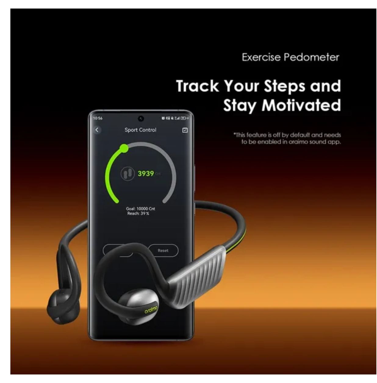 Oraimo OpenCirclet 2 IPX5 Steps Tracking Open-Ear Headphones Ultra Comfort & Secure Fit Open-Ear Bass Boost Exercise Pedometer HD Voice in Calls IPX5 Waterproof Google Pop-Up Notification Earphones