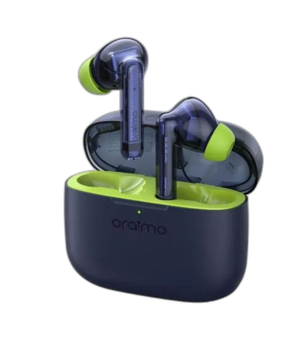 Oraimo FreePods Lite ENC True Wireless Earbuds 40-hour Playtime AniFast™ Fast Charge Crystal Clear Voice in Calls 2-mic ENC Technology IPX4 Waterproof Intelligent Touch Controls Earbuds Earphones