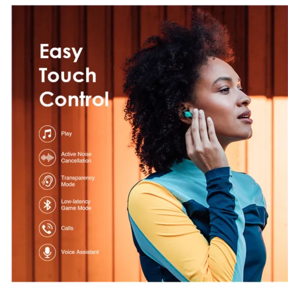 Oraimo Rhyme ANC True Wireless Earbuds Up to 20-hour Playtime Immersive Gaming 4-mic Noise Cancellation in Calls Thumping Bass Active Noise Cancellation Earbuds Earphones