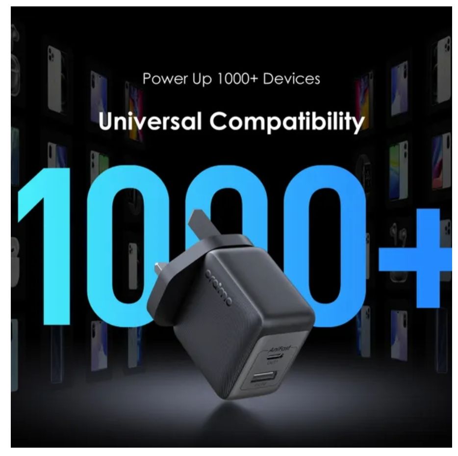 [Brand New] Oraimo PowerGaN 36 Pro 36W Wall Charger Kit 36W Super Fast Charging Pro-grade GaN Technology Universal Power Up 1000+ Compatibility Excellent Protection Ultra Stable Charger Adapter