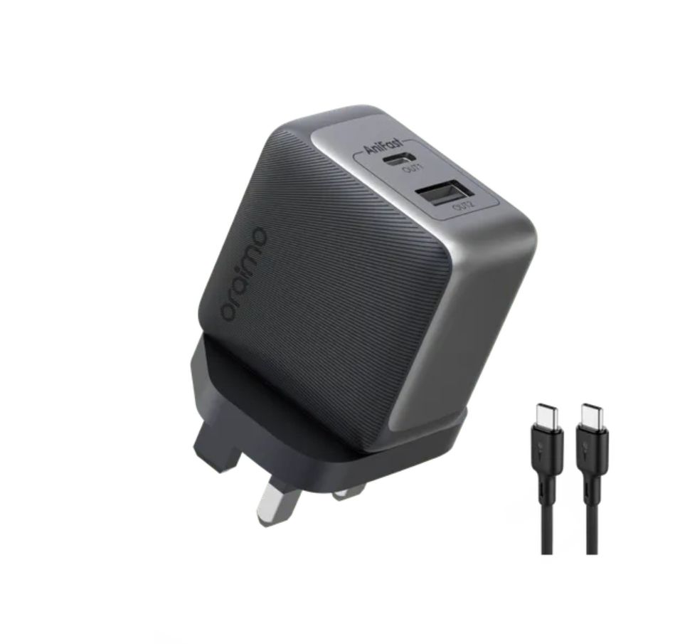 [Brand New] Oraimo PowerGaN 36 Pro 36W Wall Charger Kit 36W Super Fast Charging Pro-grade GaN Technology Universal Power Up 1000+ Compatibility Excellent Protection Ultra Stable Charger Adapter
