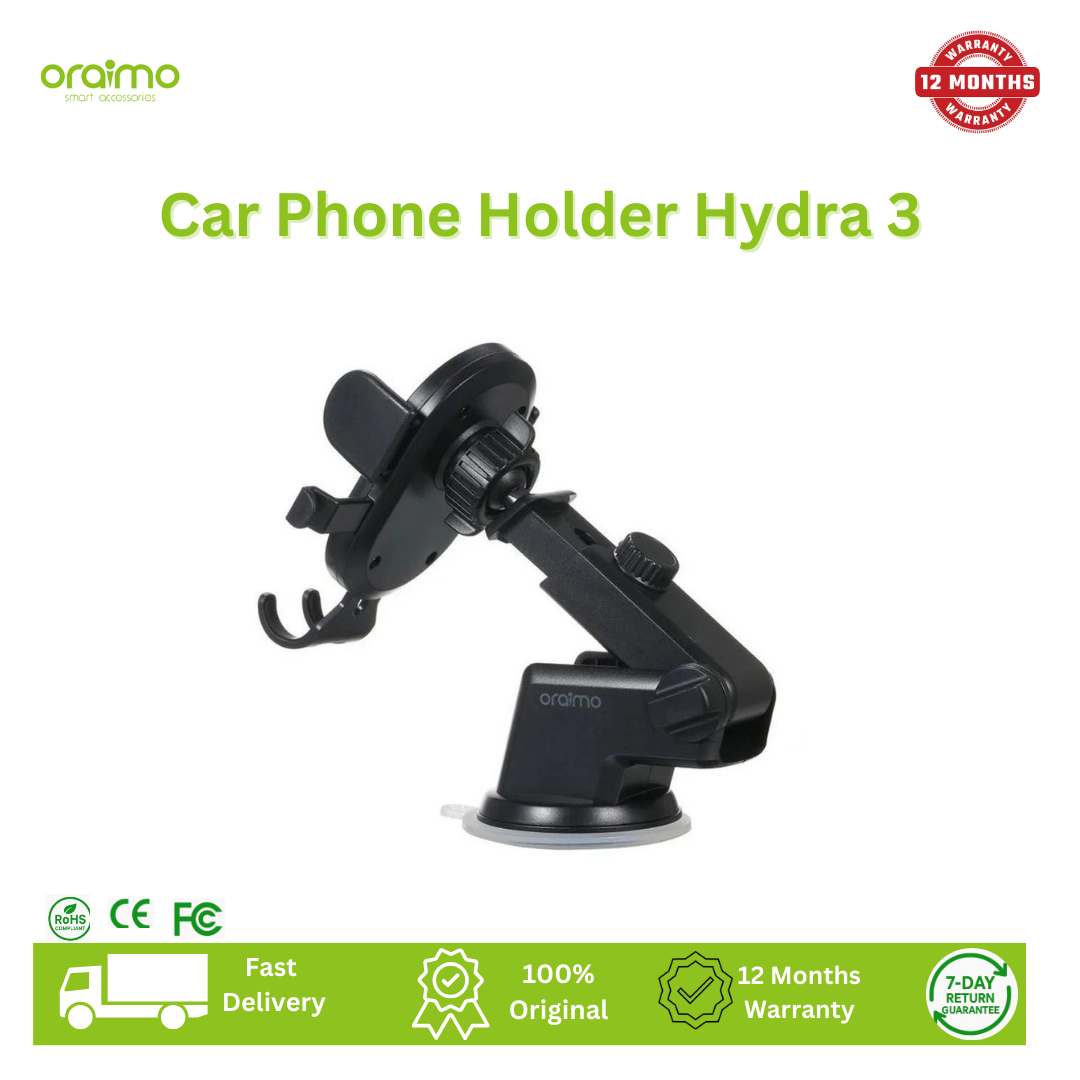 [New Arrival] Oraimo Hydra 3 Super Suction Flexible Car Mount stable and flexible mobile phone holder