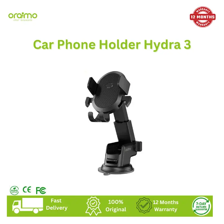 [New Arrival] Oraimo Hydra 3 Super Suction Flexible Car Mount stable and flexible mobile phone holder