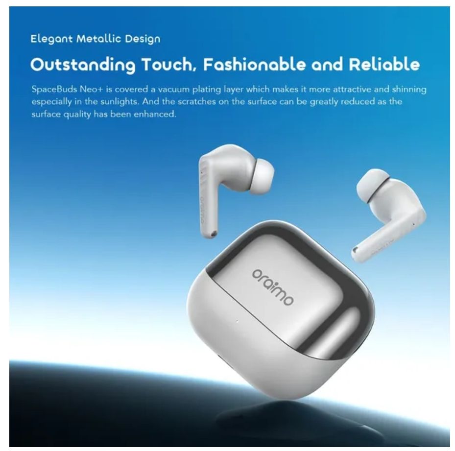 [New Arrival] Oraimo SpaceBuds Neo+ ANC Spatial Audio True Wireless Earphones Elegant Metallic Design Sound360 Spatial Audio 30-Hour Long Playtime 2-Mic Call Noise Cancellation Low-Latency Earbuds