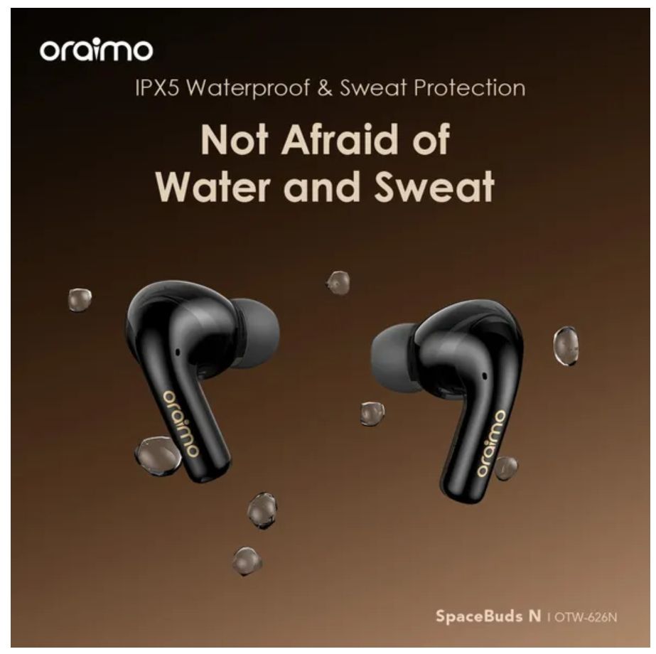 [Brand Deal] Oraimo SpaceBuds N ANC True Wireless Earbuds Active Noise Cancellation Sound360 Spatial Audio HavyBass™ Sound Tuning Up to 38-Hour Long Playtime Dual Device Connectivity IPX5 Earphones