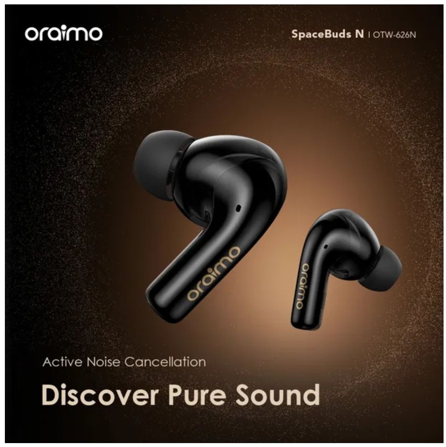 [Brand Deal] Oraimo SpaceBuds N ANC True Wireless Earbuds Active Noise Cancellation Sound360 Spatial Audio HavyBass™ Sound Tuning Up to 38-Hour Long Playtime Dual Device Connectivity IPX5 Earphones
