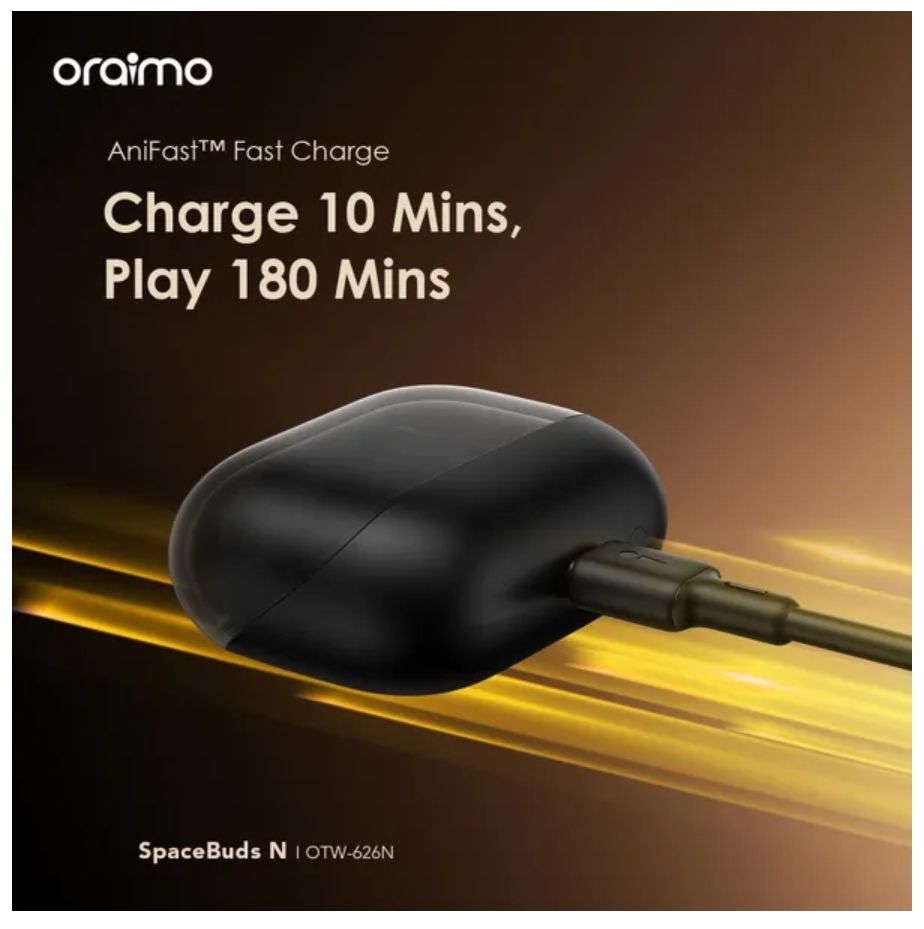 [Brand Deal] Oraimo SpaceBuds N ANC True Wireless Earbuds Active Noise Cancellation Sound360 Spatial Audio HavyBass™ Sound Tuning Up to 38-Hour Long Playtime Dual Device Connectivity IPX5 Earphones
