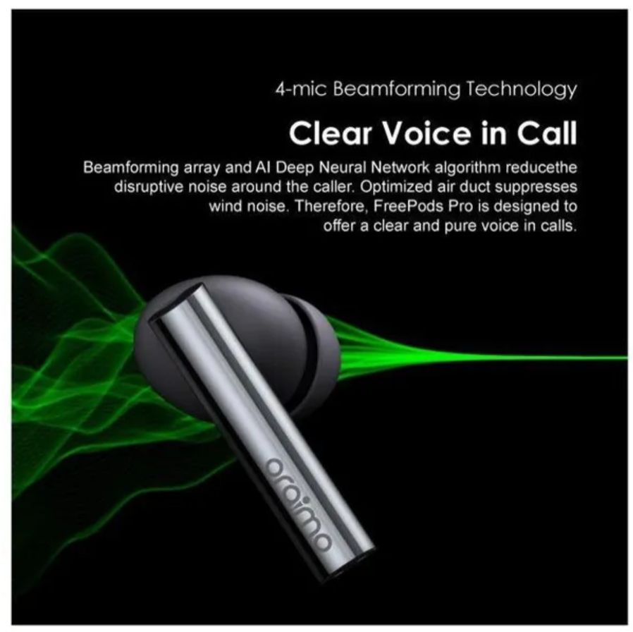[New Arrival] Oraimo FreePods Pro ANC True Wireless Earbuds 45dB ANC Noise Cancellation 4-mic ENC HD Voice in Calls Dual Device Connection Earbuds Earphones