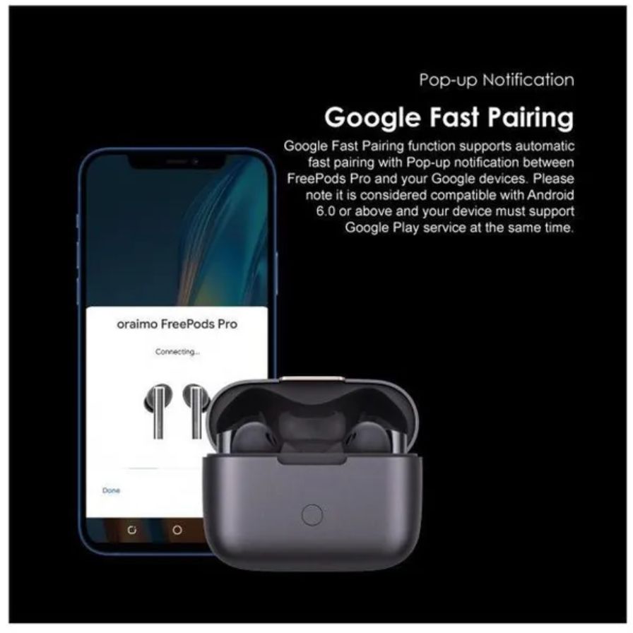 [New Arrival] Oraimo FreePods Pro ANC True Wireless Earbuds 45dB ANC Noise Cancellation 4-mic ENC HD Voice in Calls Dual Device Connection Earbuds Earphones
