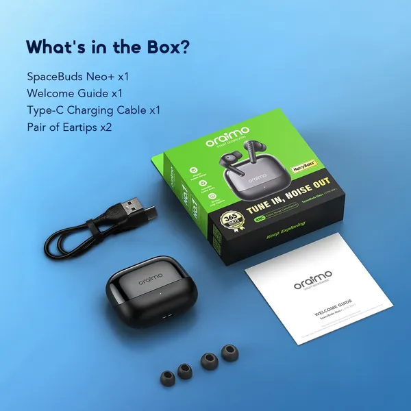 [NEW ARRIVAL] Space Buds Neo+ ANC Spatial Audio True Wireless Earphones, Immersive Music Pleasure,30-Hour Long Playtime,2-Mic Call Noise Cancellation Clear Call, Everywhere,IPX4 Water Resistance