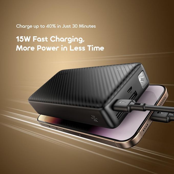 Oraimo Power Bank Traveler 15 OPB-1201P 15W 20,000mAh Fast charging power bank with Type C Output ,15W Fast Charging, Type-C Output + Multiple Ports, LED Power Indicator, Universal Compatibility