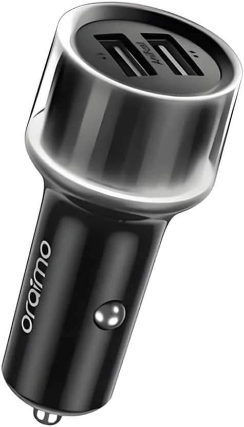Oraimo OCC-1152D Dual USB Fast Car Charger, 15.5W with 3-in-1 Charging Cable – Fast Car Charging Adapter, Tangle-Free Cable, LED Indicator, Lightweight Design
