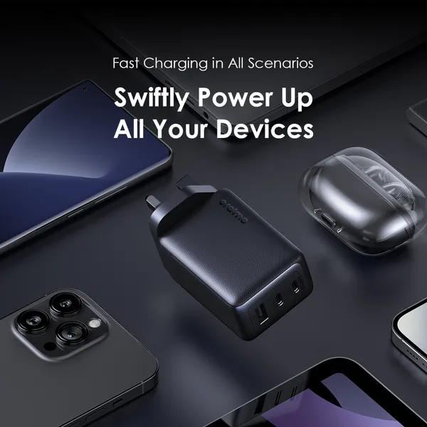 OraimoWall Charger Kit HyperGaN 65 65W GaN  with 100W CC Cable,Support Laptop Charging,Intelligent Power Distribution,Anti-scratch Texture,Aerospace-Grade GaN Chip,Pro-Grade Charging Experience.