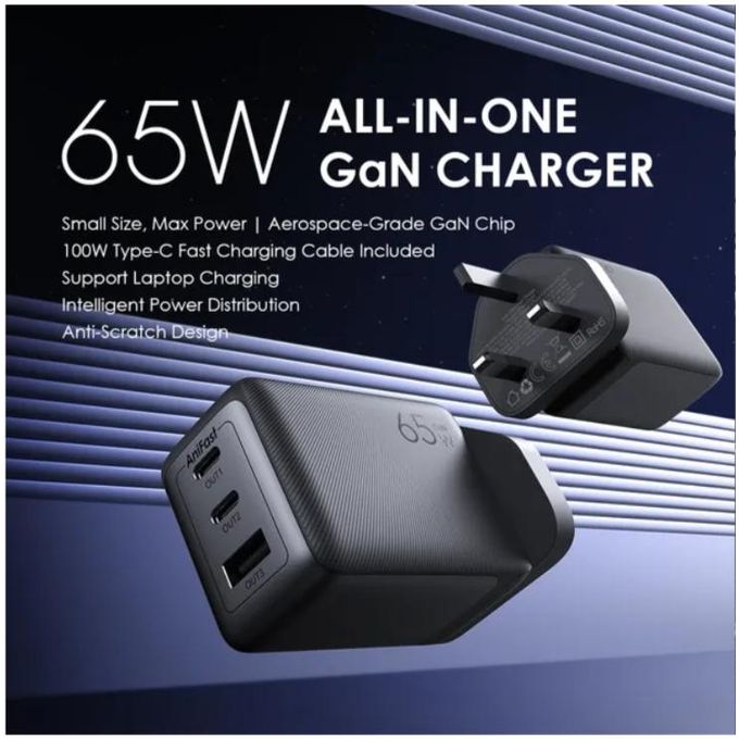 OraimoWall Charger Kit HyperGaN 65 65W GaN  with 100W CC Cable,Support Laptop Charging,Intelligent Power Distribution,Anti-scratch Texture,Aerospace-Grade GaN Chip,Pro-Grade Charging Experience.