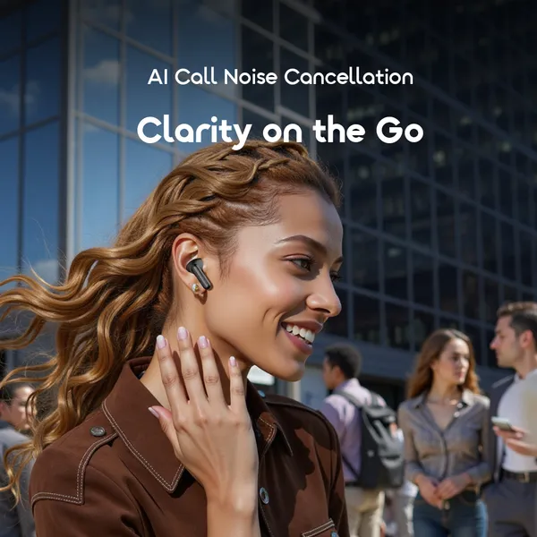 Oraimo Wireless Earbuds OTW-324S SpaceBuds Air  with Half-In-Ear Comfort and 38-Hour Playtime,Free Anti-Lost Lanyard Included.