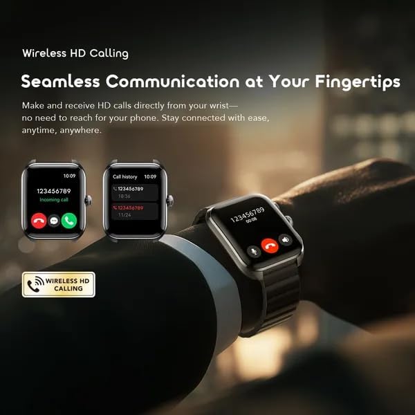 Oraimo Nova 2 Smart Watch OSW-814 – 2.01″ AMOLED Touchscreen, Bluetooth 5.3 Calling, Health & Fitness Tracker, 100+ Sports Modes, IP68 Water-Resistant