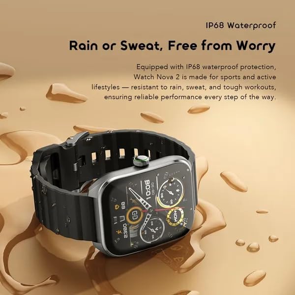 Oraimo Nova 2 Smart Watch OSW-814 – 2.01″ AMOLED Touchscreen, Bluetooth 5.3 Calling, Health & Fitness Tracker, 100+ Sports Modes, IP68 Water-Resistant