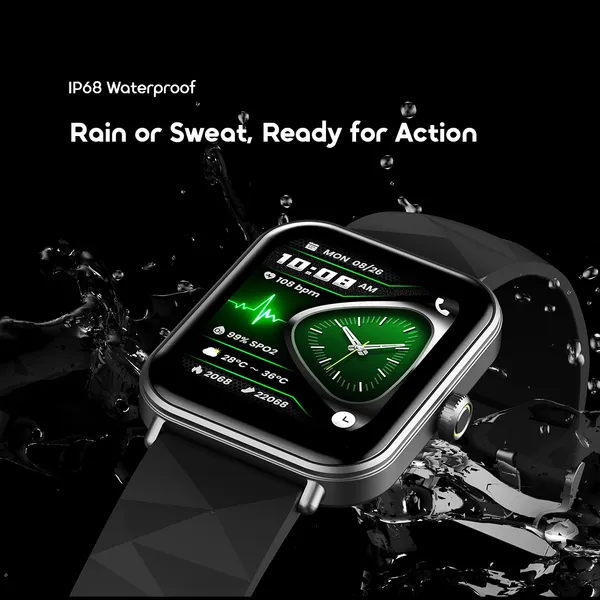 oraimo Watch Nova 2 Lite 1.93'' AMOLED Full Touch Color Screen Smart Watch,Anti Scratch Panda Glass,Ip68 Waterproof,Blood Oxygen and Heart rate Monitor,AI Generated Watch Faces
