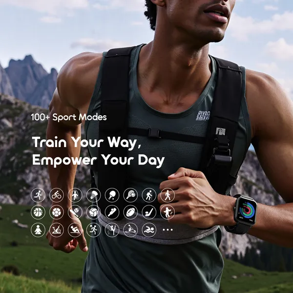 oraimo Watch Nova 2 Lite 1.93'' AMOLED Full Touch Color Screen Smart Watch,Anti Scratch Panda Glass,Ip68 Waterproof,Blood Oxygen and Heart rate Monitor,AI Generated Watch Faces