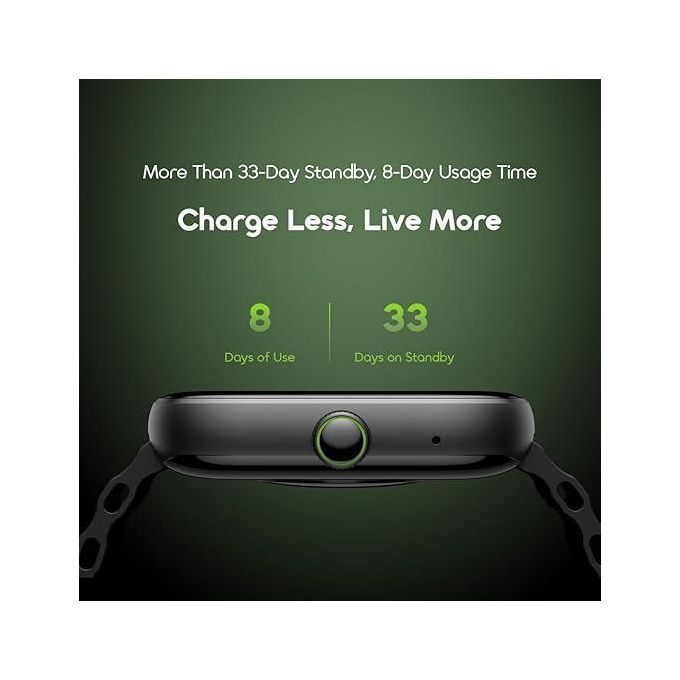 Oraimo Watch 6 OSW-807 Smart Watch  2.04″ Full Touch Display, Bluetooth 5.3 Calling, Heart Rate, SpO₂ & Stress Monitoring, 105+ Sports Modes, IP68,Up to 8-Day Usage Time,Anti-Scratch Panda Glass.