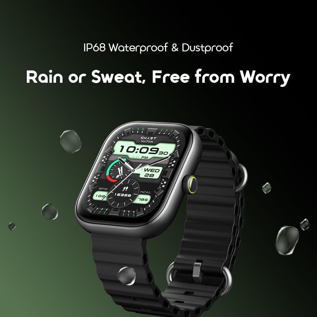Oraimo Watch 6 OSW-807 Smart Watch  2.04″ Full Touch Display, Bluetooth 5.3 Calling, Heart Rate, SpO₂ & Stress Monitoring, 105+ Sports Modes, IP68,Up to 8-Day Usage Time,Anti-Scratch Panda Glass.